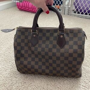 Louis Vuitton Brown Checkered Satchellouis Vuitton Speedy 30 Damier EUC